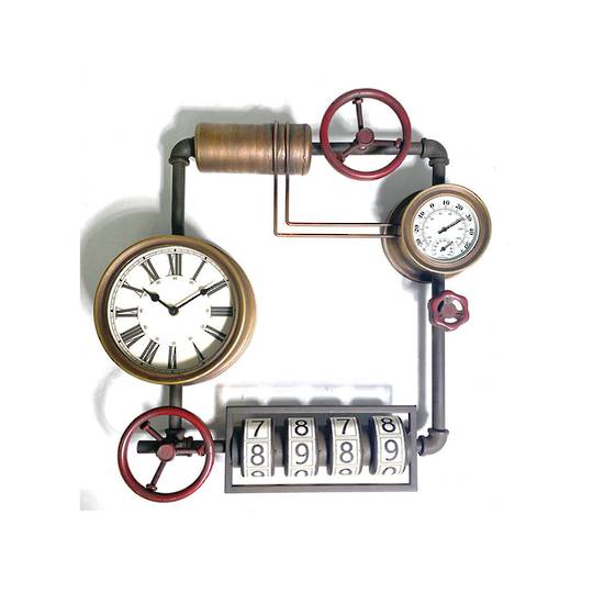 Industrial Mechanical Pipe Clock 57cm